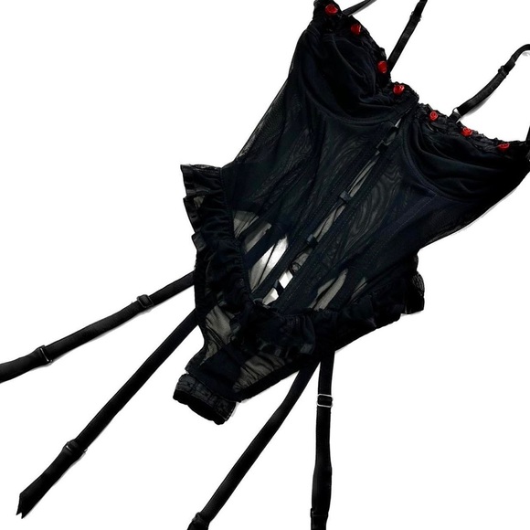 RARE 80S VTG VS ROSE BUSTIER BODYSUIT + GARTER - Picture 4 of 8